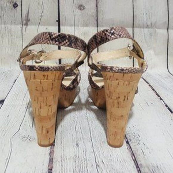 MARC FISHER Snakeskin Strappy Cork Sandals 9 NEW - Picture 6 of 8